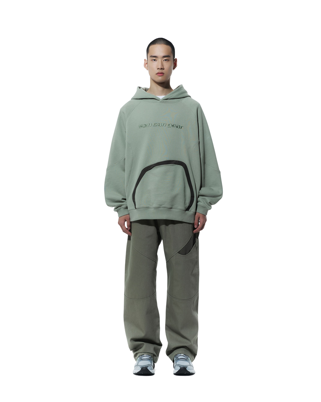 San San Gear - Nylon Pocket Hoodie (Light Green) product image 1 | TRAB K-Fashion Australia