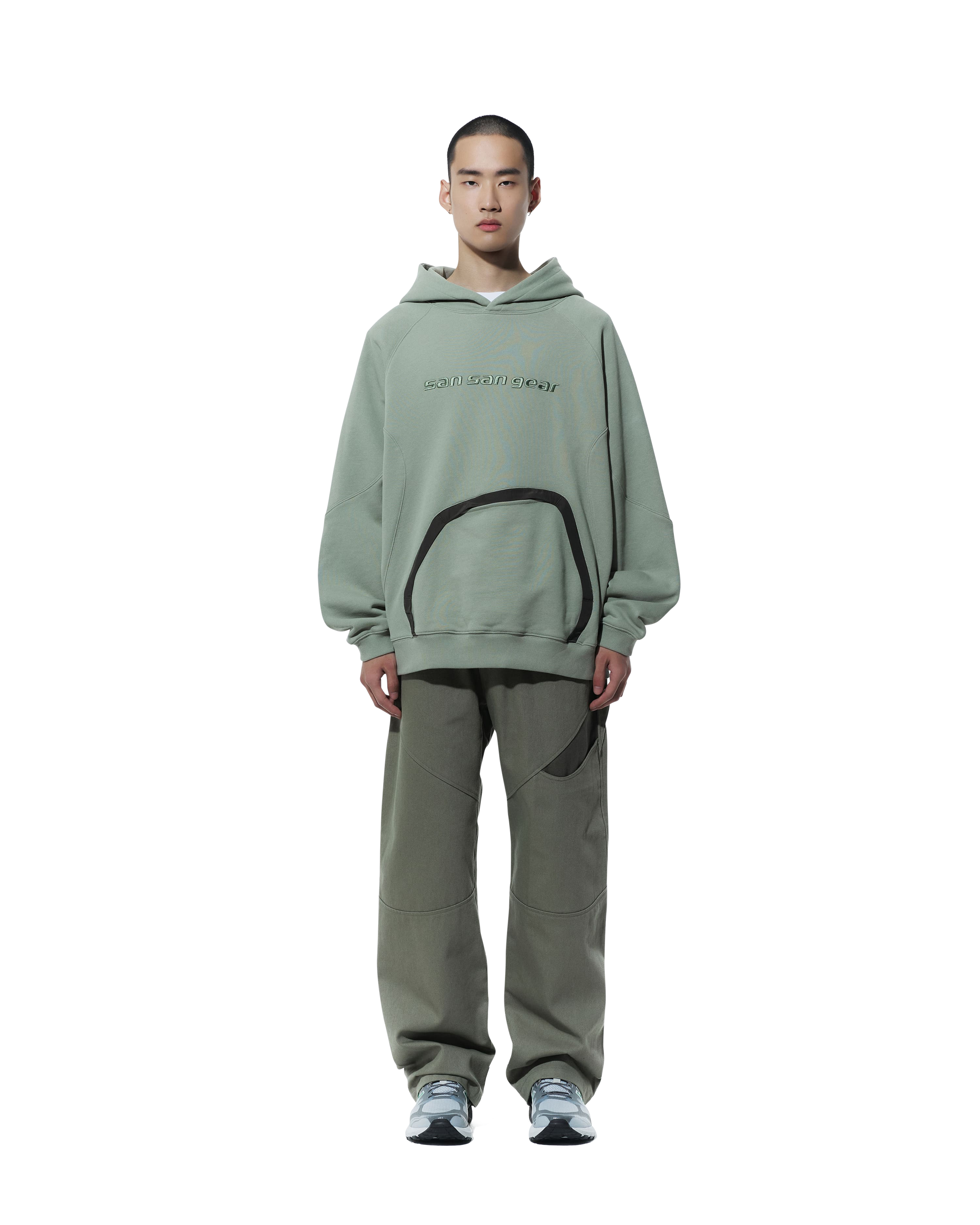 San San Gear - Nylon Pocket Hoodie (Light Green) product image 1 | TRAB K-Fashion Australia