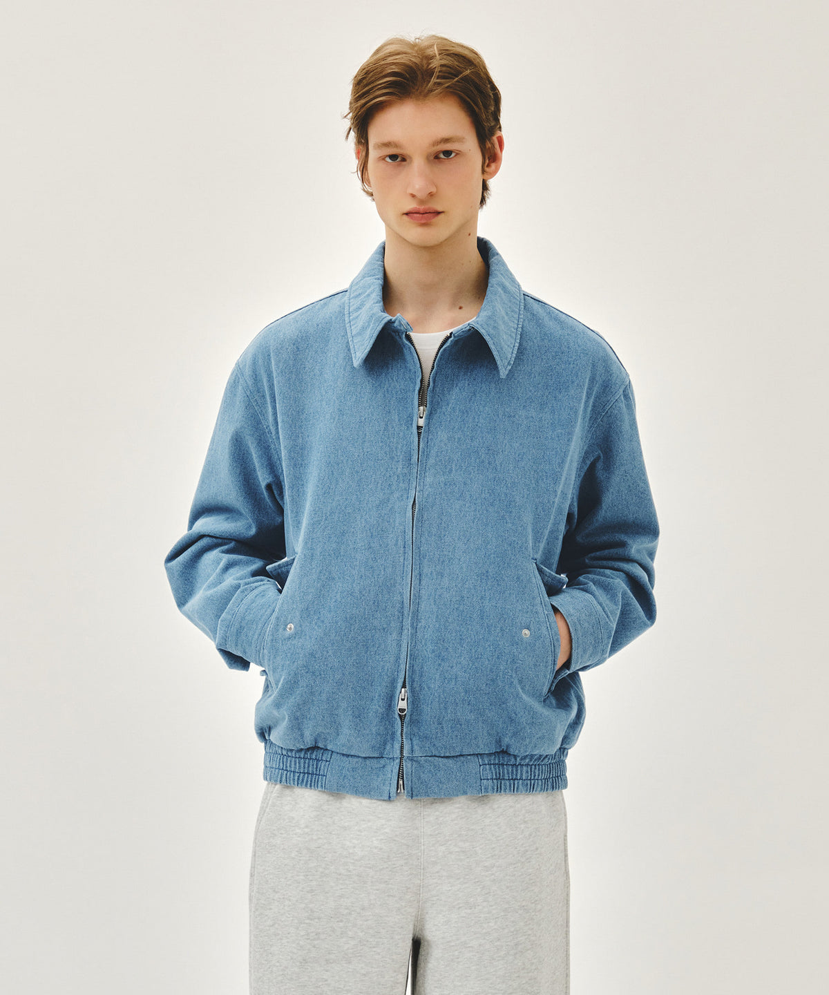 Marithe & Francois Girbaud - Denim Harrington Jacket (Blue) product image 1 | TRAB K-Fashion Australia