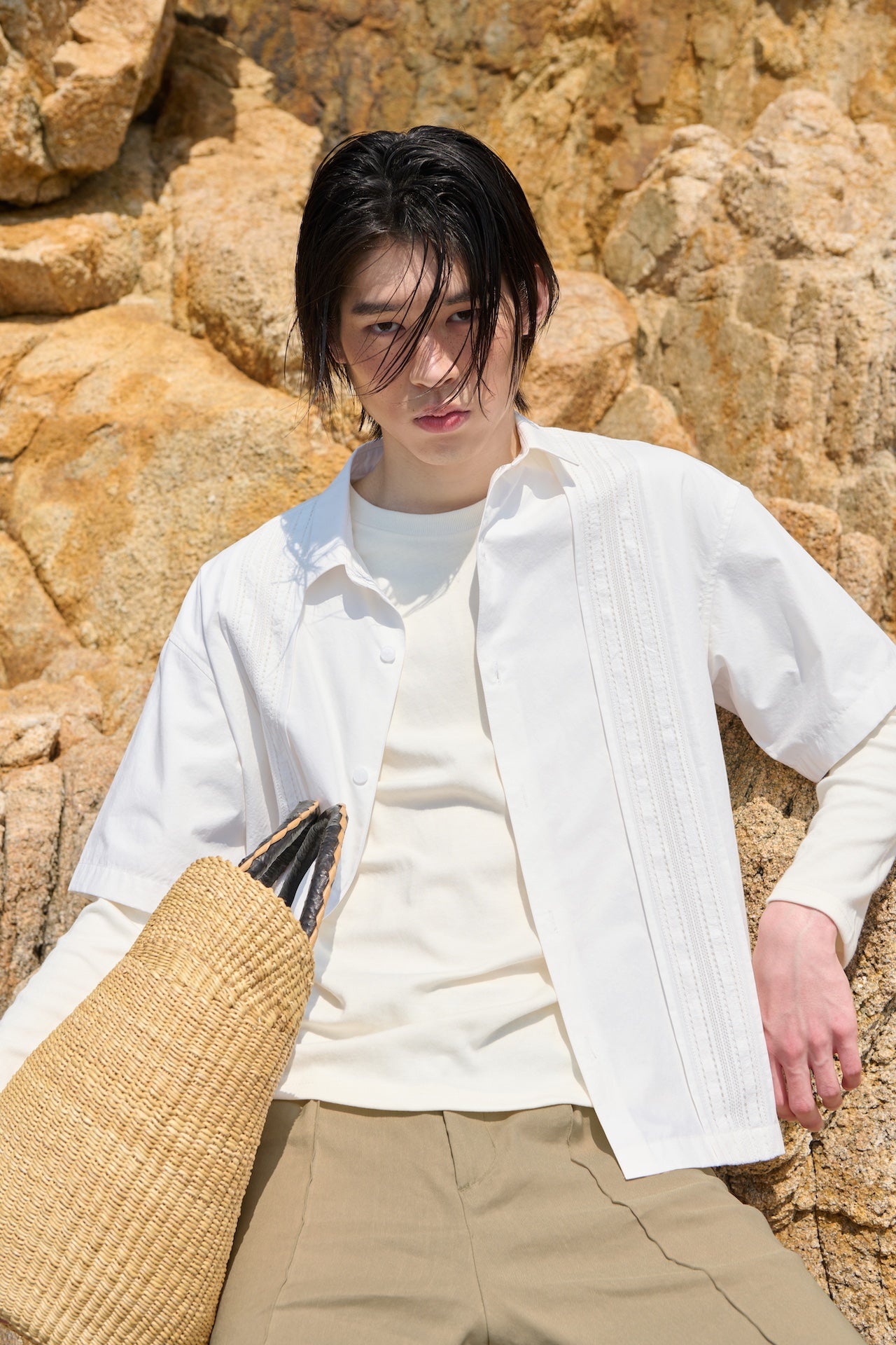 STU - Lace Panel Shirt (White) product image 5 | TRAB K-Fashion Australia