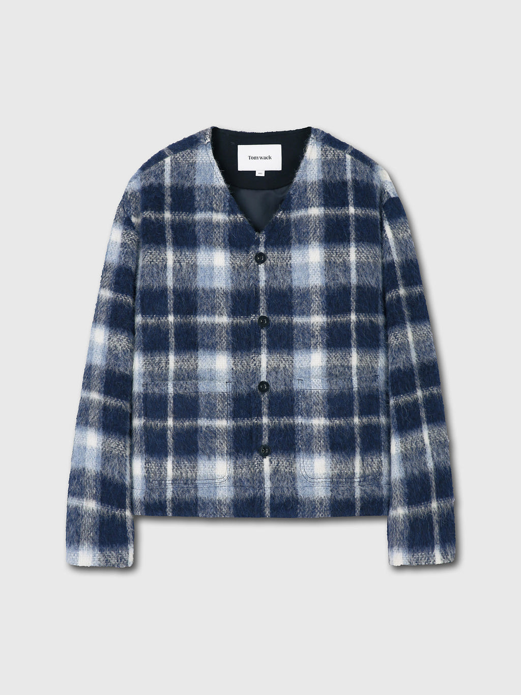 Tonywack - Checked Wool Mohair Blouson (Italian Fabric) (Blue) product image 5 | TRAB K-Fashion Australia