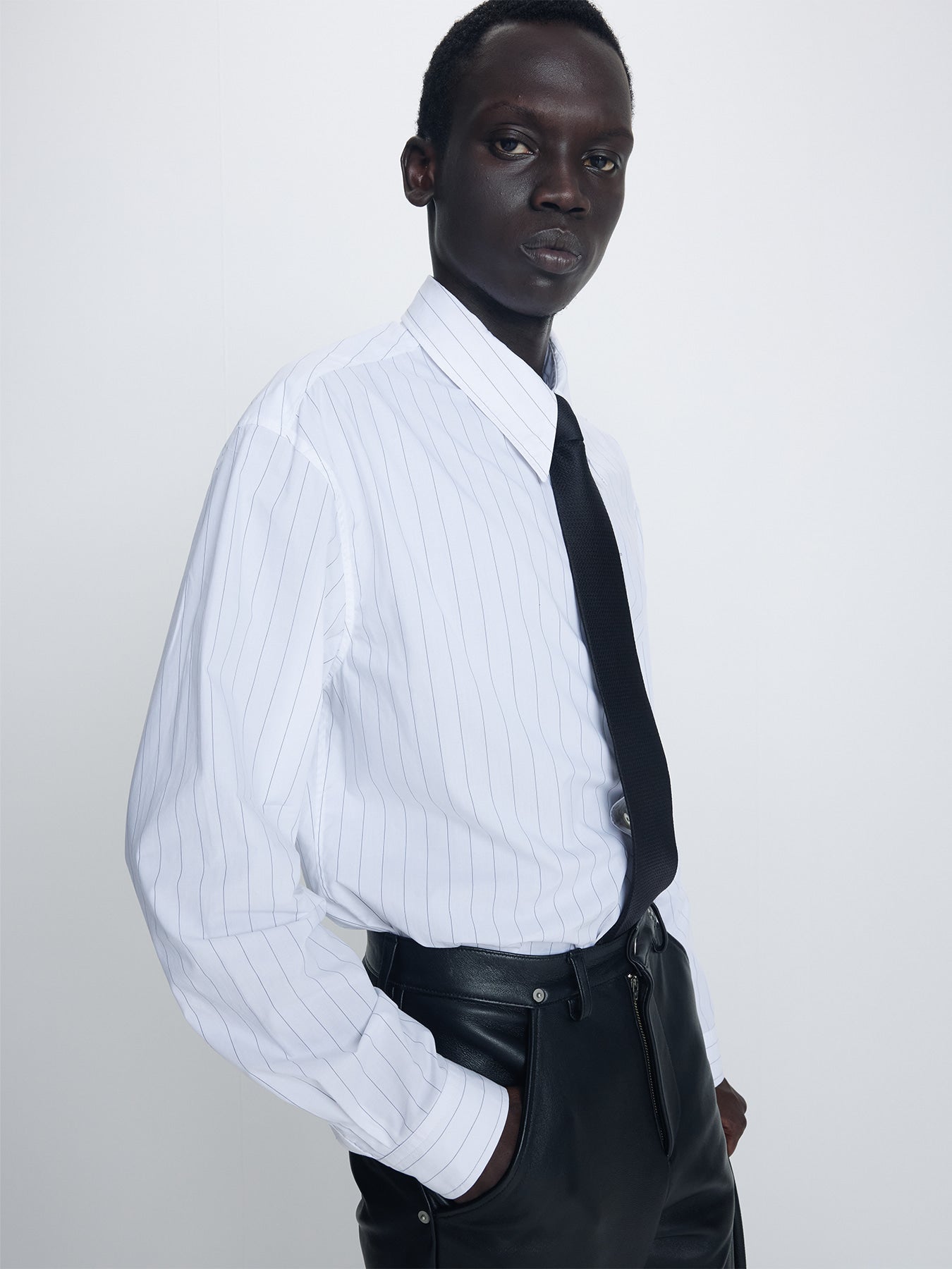 Tonywack - High Density Striped Cotton Shirt (White) product image 6 | TRAB K-Fashion Australia
