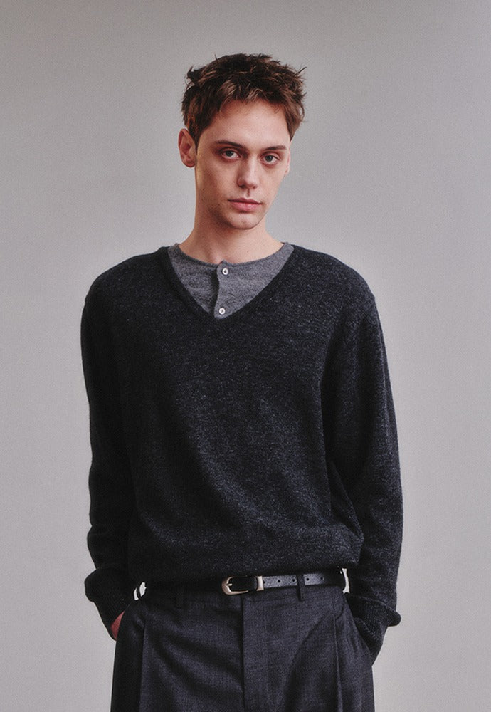 Art if acts - Union Henley (Charcoal/Light Grey) product image 1 | TRAB K-Fashion Australia