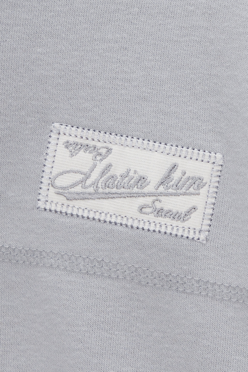 Matin Kim - Stitch Label Crop Sweatshirt (Light Grey) product image 4 | TRAB K-Fashion Australia
