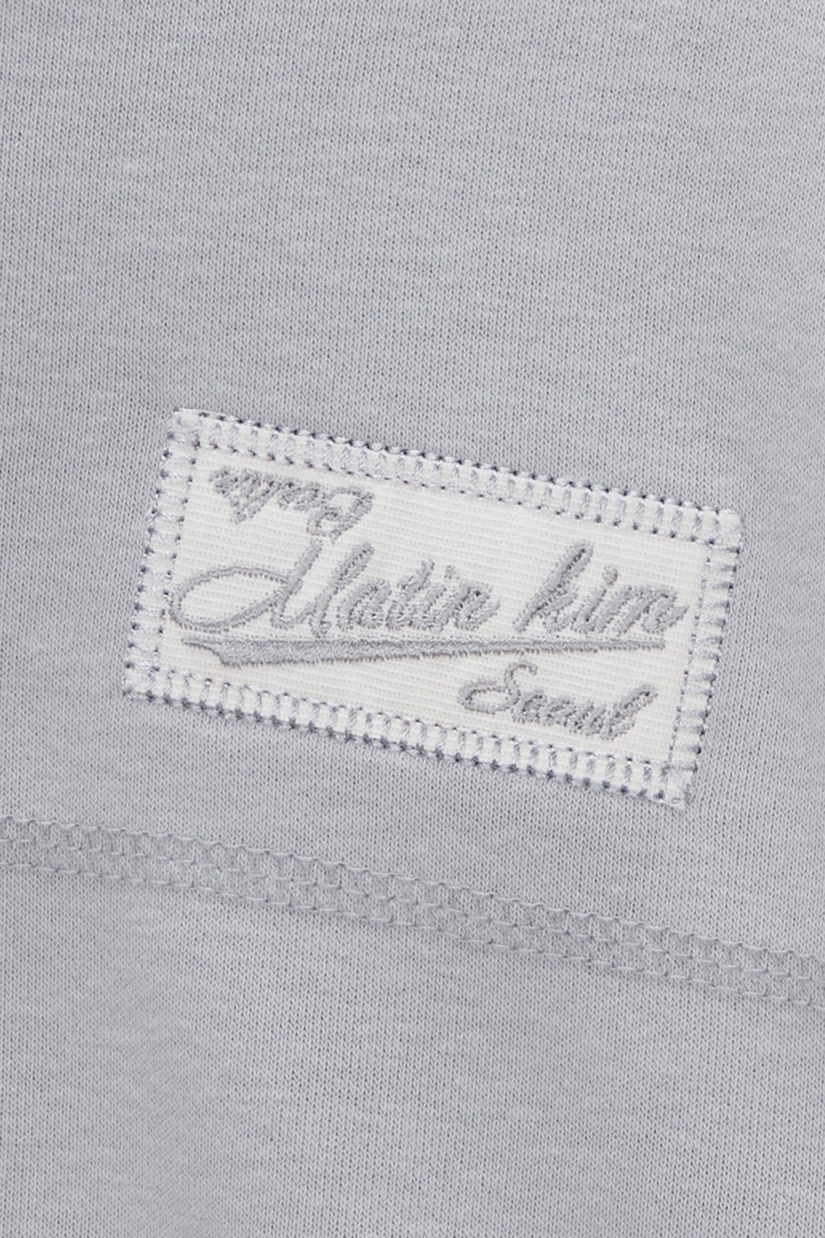 Matin Kim - Stitch Label Crop Sweatshirt (Light Grey) product image 4 | TRAB K-Fashion Australia