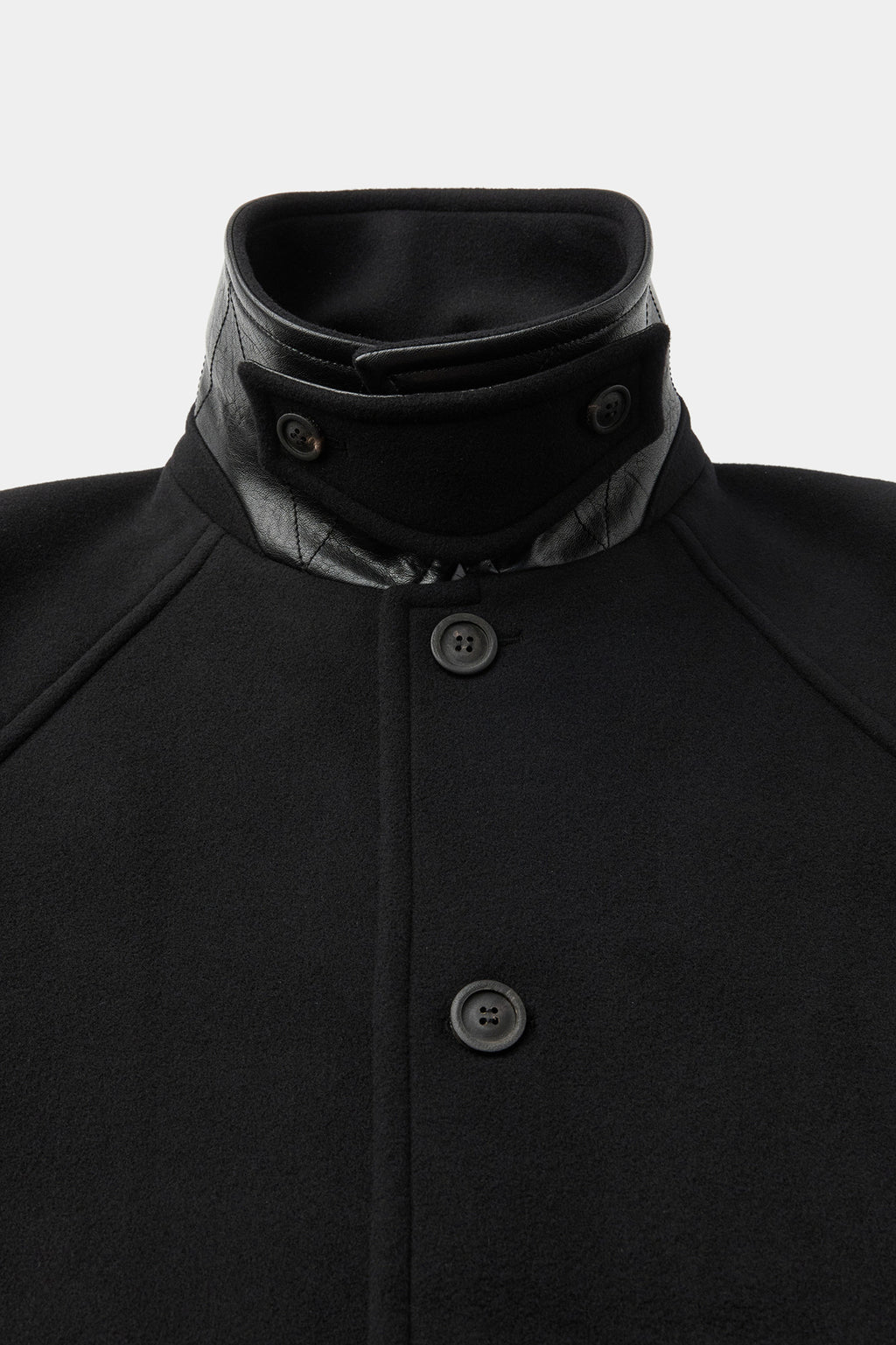 Coor - Fake Leather Trim Bellandi Half Coat (Black) product image 6 | TRAB K-Fashion Australia