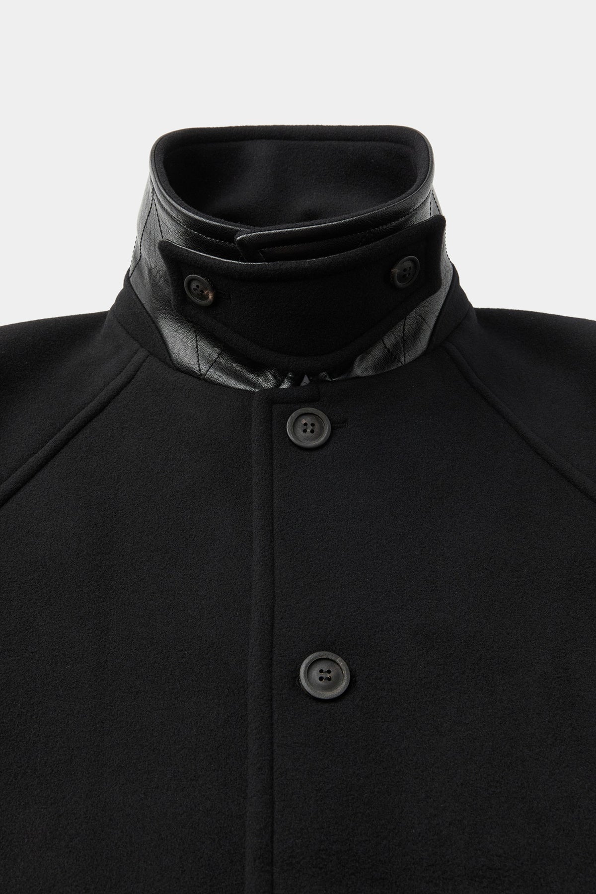 Coor - Fake Leather Trim Bellandi Half Coat (Black) product image 6 | TRAB K-Fashion Australia