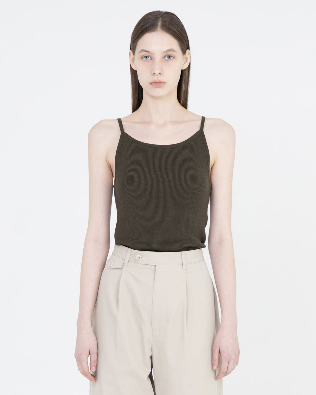 Brownyard - Square Knit Sleeveless (Brown) product image 1 | TRAB K-Fashion Australia