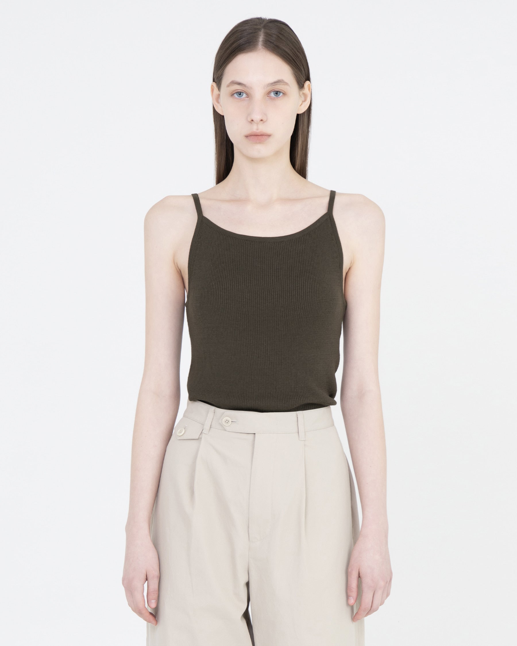 Brownyard - Square Knit Sleeveless (Brown) product image 1 | TRAB K-Fashion Australia