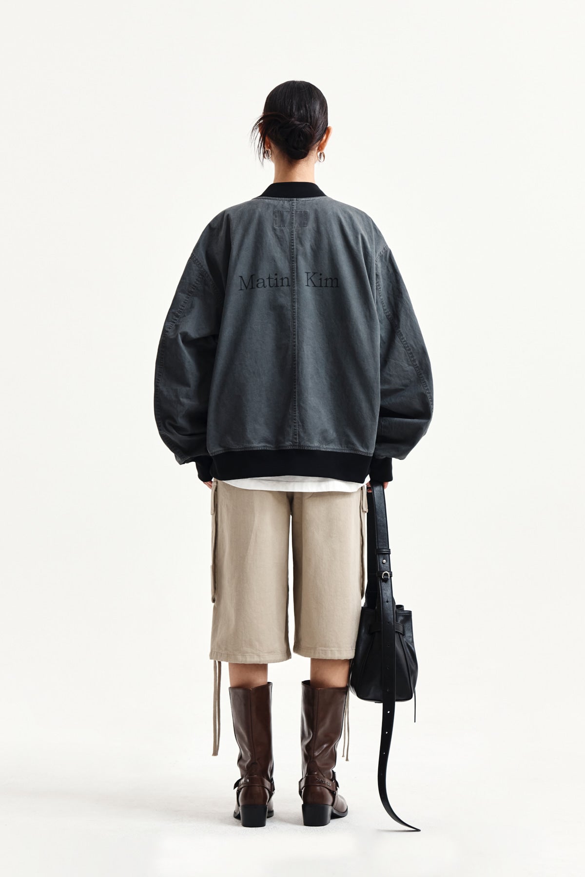 Matin Kim - Utility Cargo Bermuda Pants (Beige) product image 7 | TRAB K-Fashion Australia