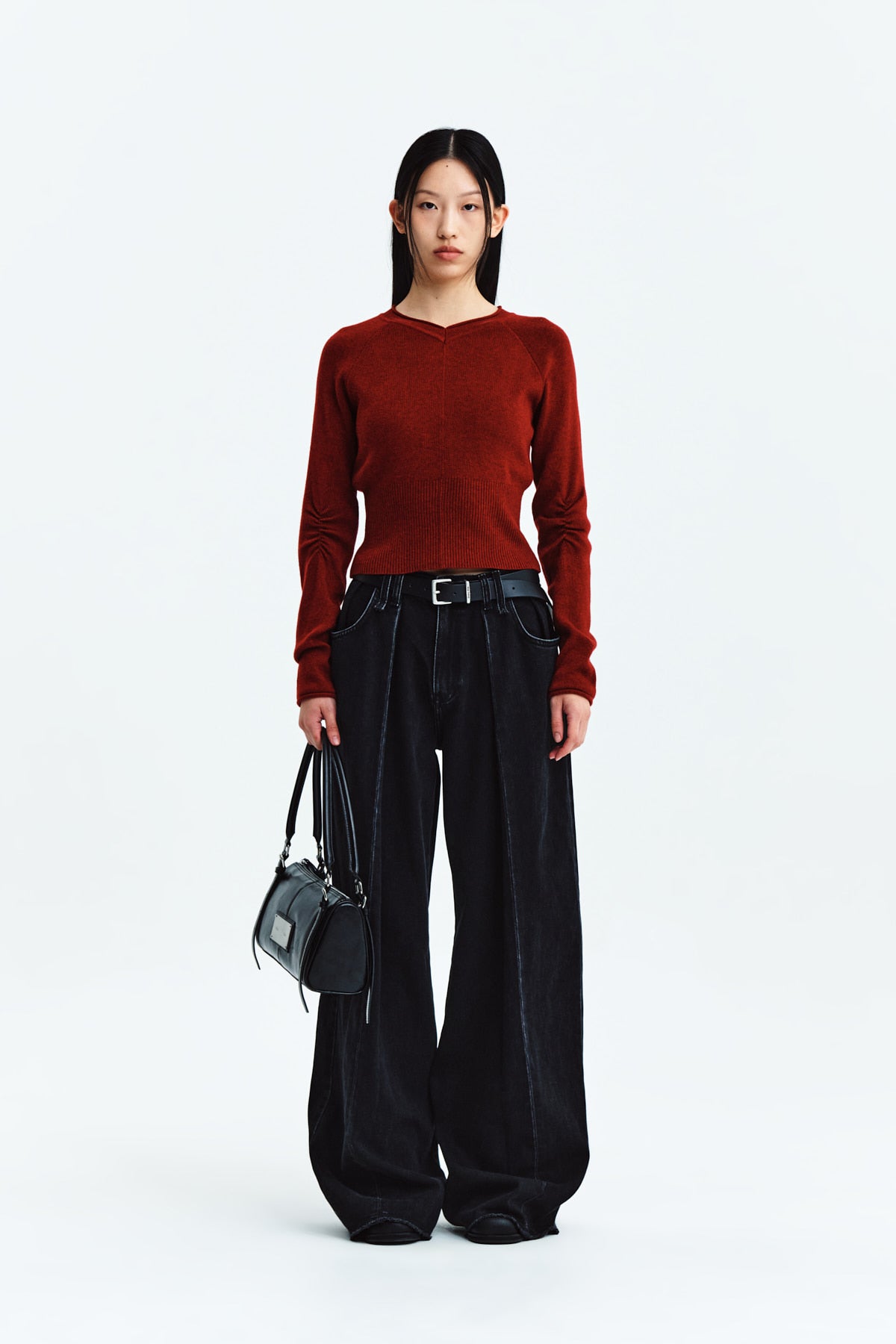 Matin Kim - Tuck Point Wide Denim Pants (Black) product image 10 | TRAB K-Fashion Australia