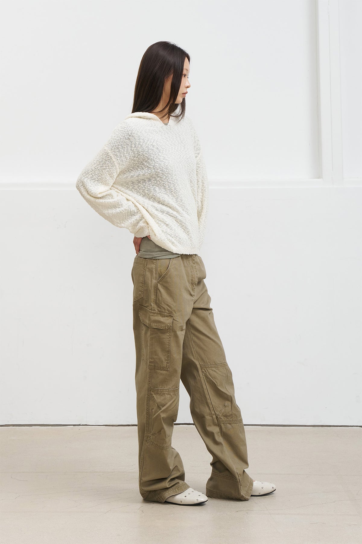 Deinet - Vintage Washed Cargo Pants (Beige) product image 4 | TRAB K-Fashion Australia