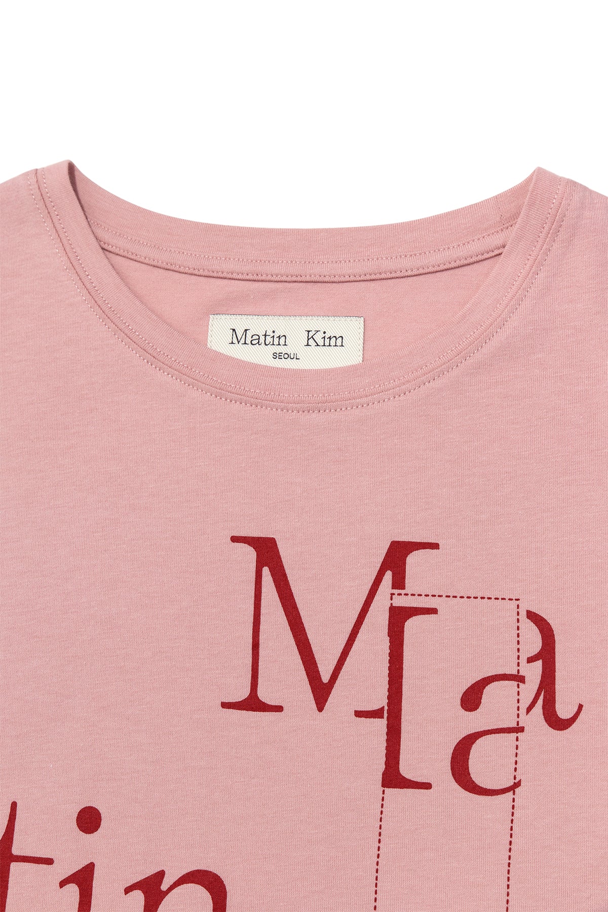 Matin Kim - Patchwork Graphic Printing Logo Top (Pink) product image 3 | TRAB K-Fashion Australia