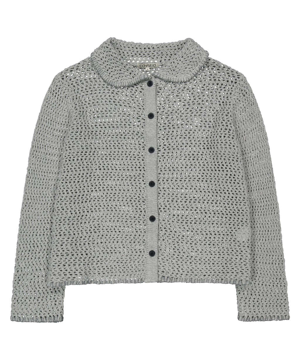 Coyseio - Net Knit Cardigan (Grey) product image 1 | TRAB K-Fashion Australia