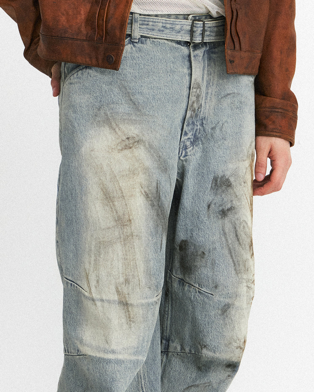 Eastlogue - Curve Knee Belted Pants (Dust Indigo) product image 7 | TRAB K-Fashion Australia