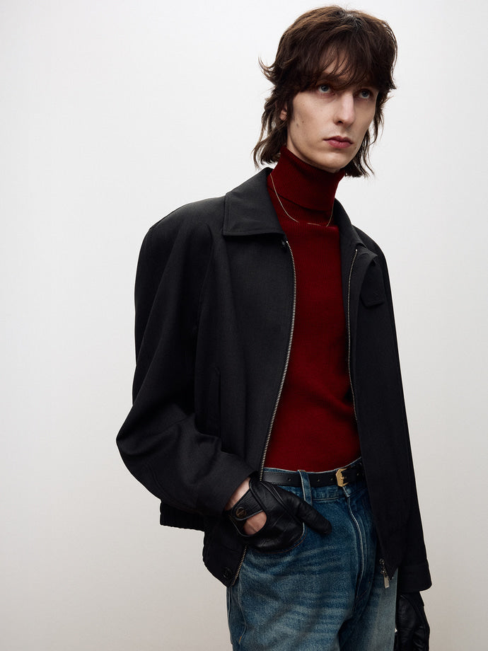 Tonywack - Textured Wool Oversized Blouson (Dark Grey) product image 1 | TRAB K-Fashion Australia