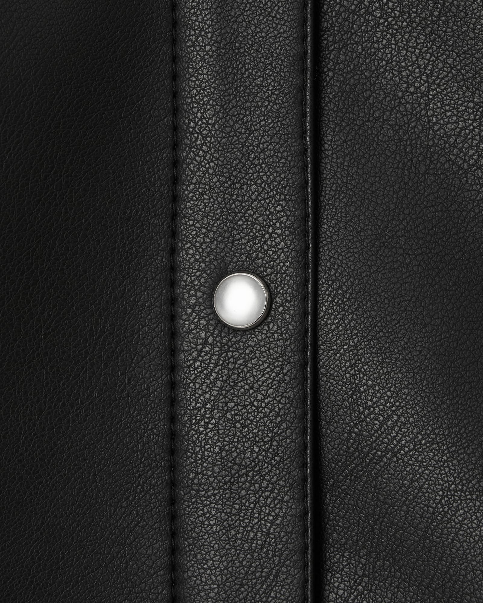 Kimhe Kim - Name Label Short Sleeve Vegan Leather Shirt (Black) product image 4 | TRAB K-Fashion Australia