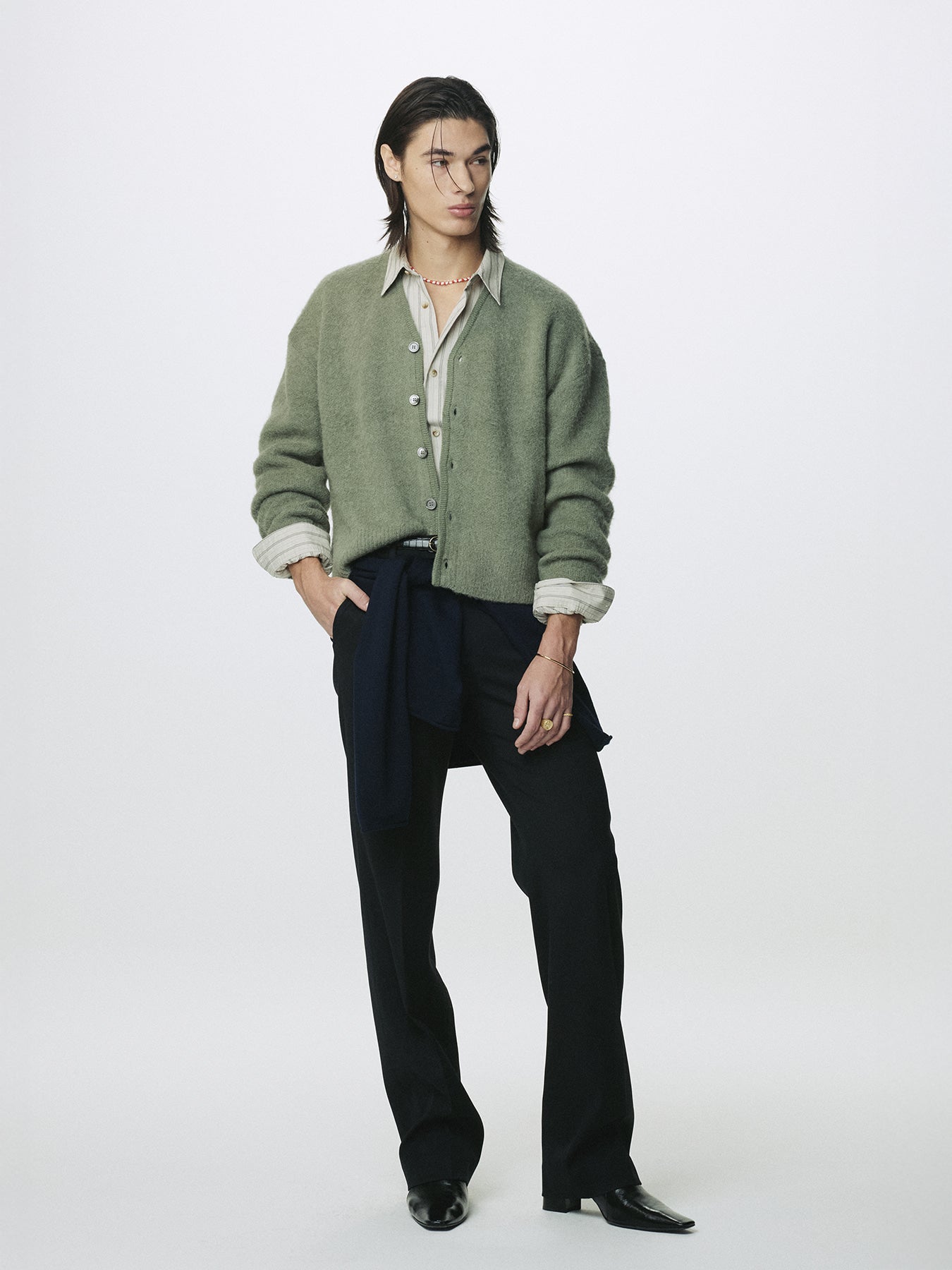 Tonywack - Brushed Alpaca-Blend Cardigan (Sage Green) product image 5 | TRAB K-Fashion Australia
