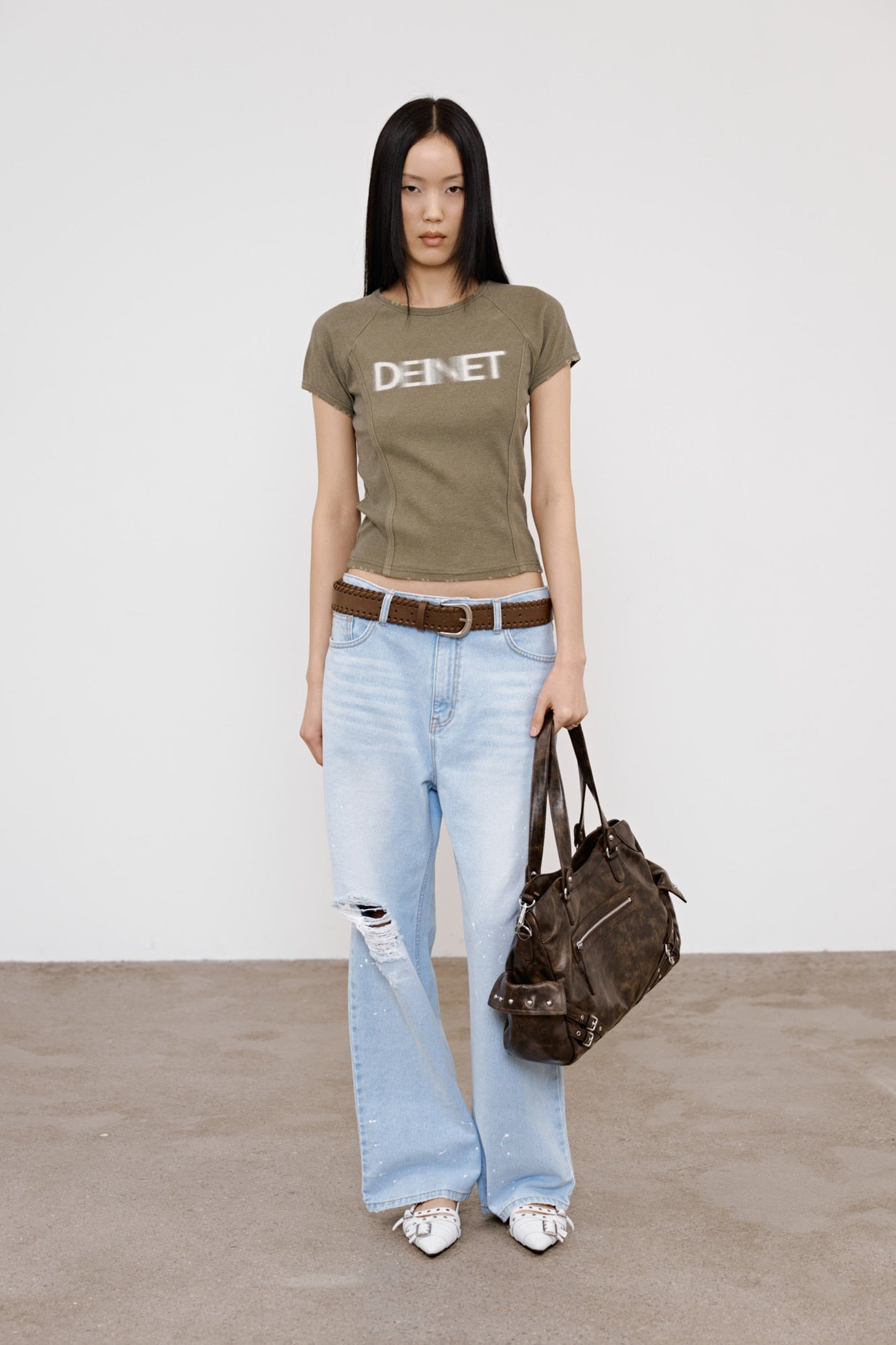 Deinet - Painted Logo Point Jeans (Light Blue) product image 4 | TRAB K-Fashion Australia
