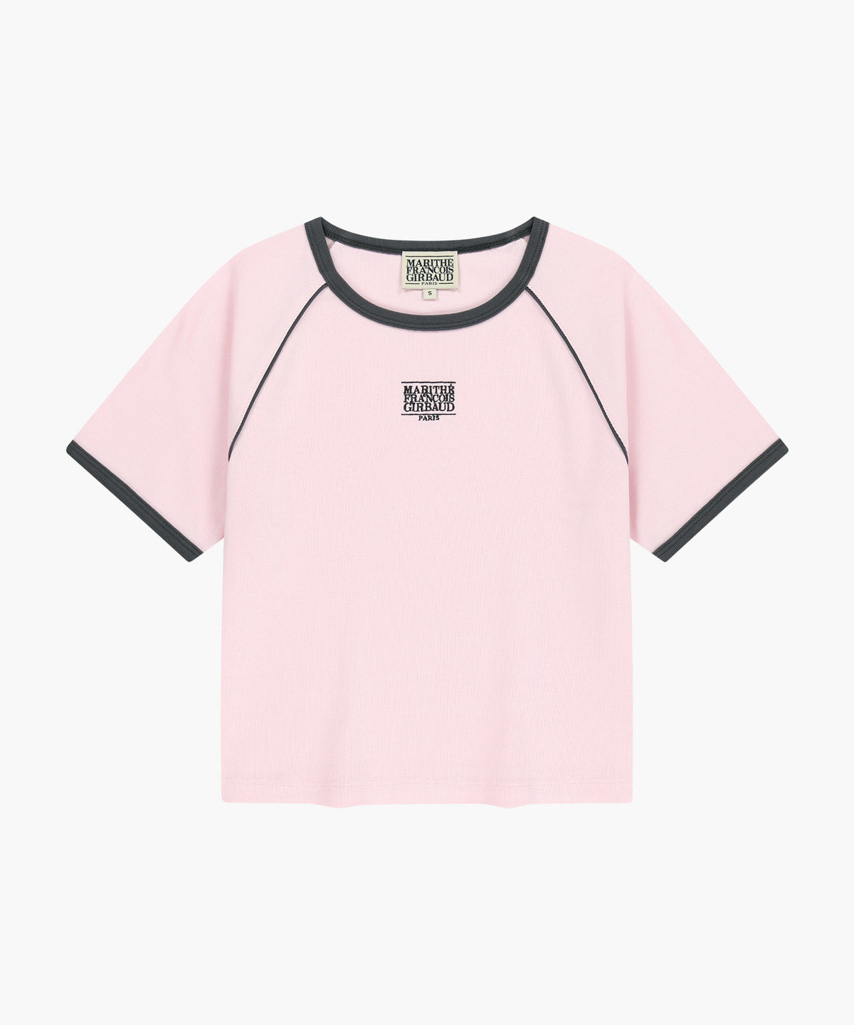 Marithe & Francois Girbaud - Aerocool Small Classic Logo Ringer Slim Crop Tee (Pink) product image 6 | TRAB K-Fashion Australia