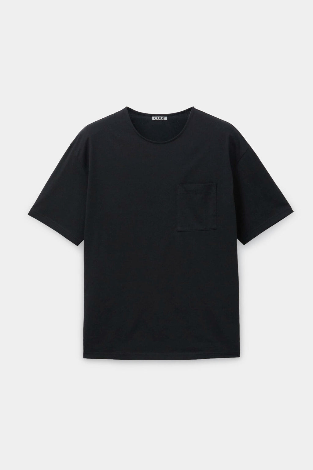 Coor - Supima Cotton Semi-Overfit U-Neck T-Shirt (Black) product image 1 | TRAB K-Fashion Australia