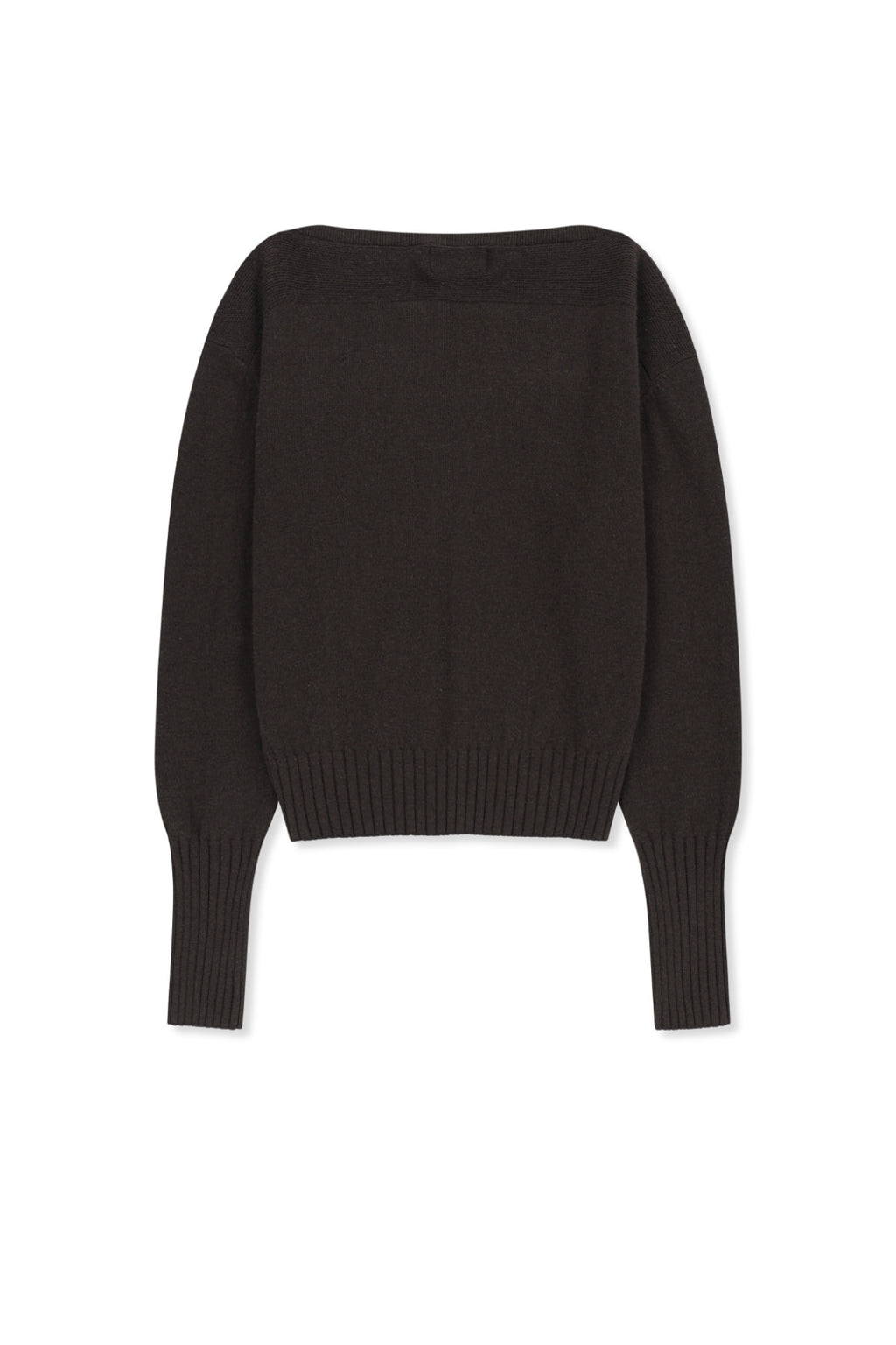 Matin Kim - Boat Neck Volume Sleeve Knit Pullover (Brown) product image 2 | TRAB K-Fashion Australia