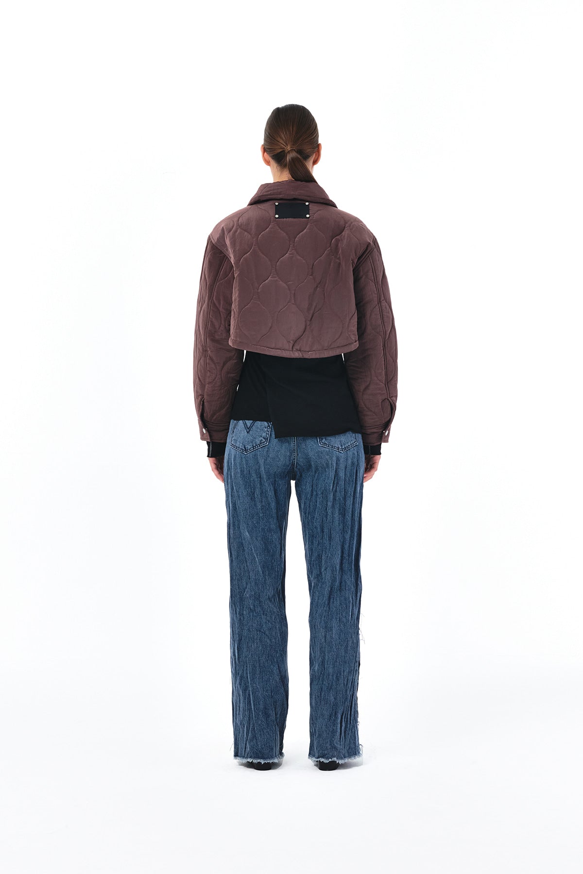 Matin Kim - Bolero Short Padding Jumper (Cocoa) product image 7 | TRAB K-Fashion Australia