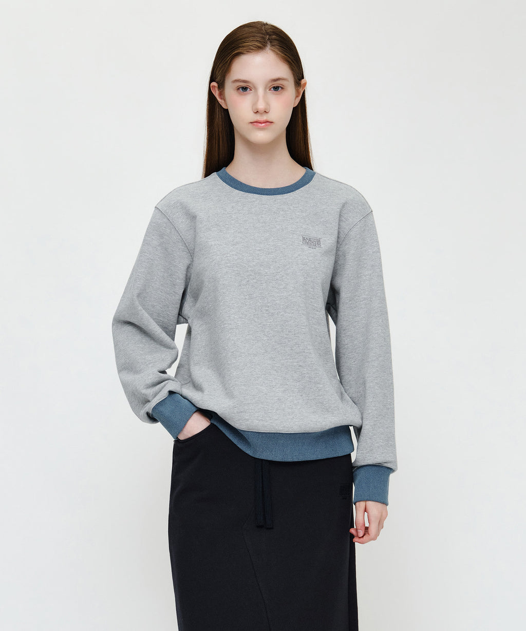 Marithe & Francois Girbaud - Small Classic Logo Embroidery Sweatshirt (Heather Gray) product image 1 | TRAB K-Fashion Australia