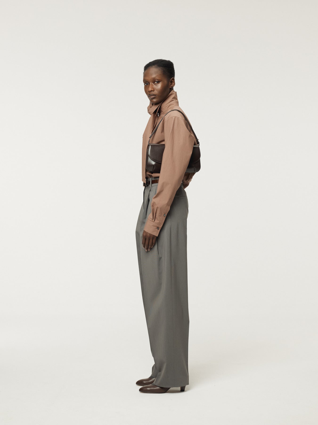 Recto - Powdery Cotton Scarf Shirt (Rust Pink) product image 3 | TRAB K-Fashion Australia