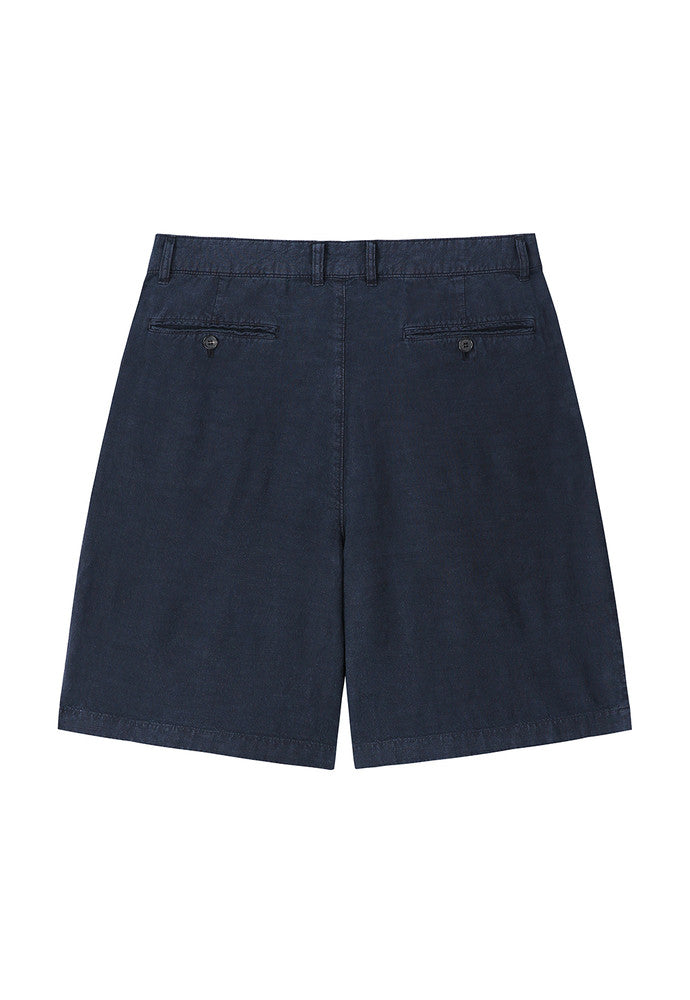 Art if acts - Washed Linen Two Tuck Shorts (Navy) product image 7 | TRAB K-Fashion Australia