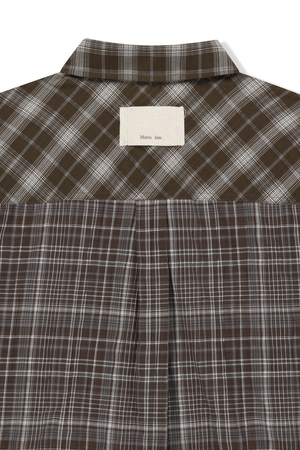 Matin Kim - Mixed Check Over Fit Shirt (Brown) product image 4 | TRAB K-Fashion Australia