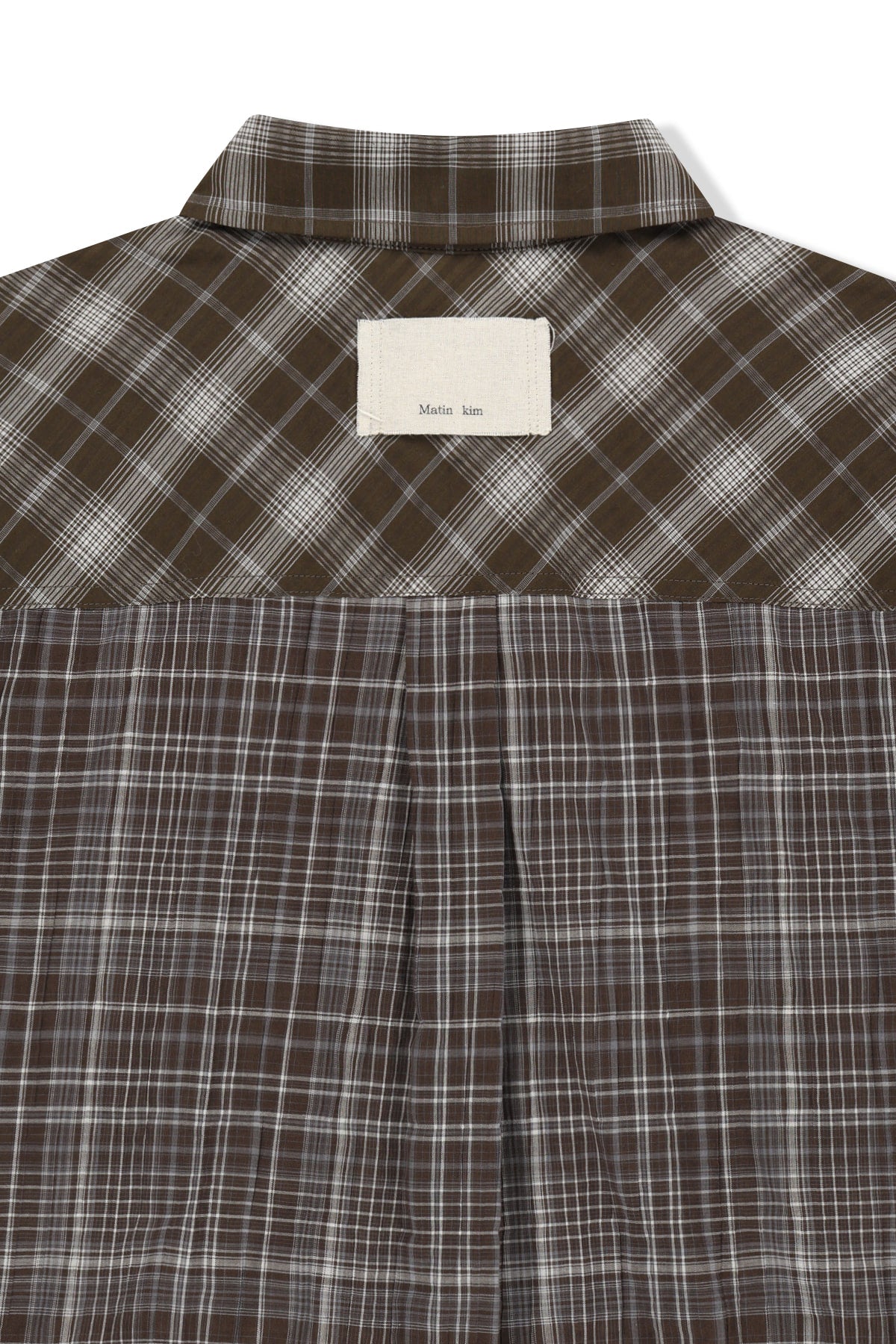 Matin Kim - Mixed Check Over Fit Shirt (Brown) product image 4 | TRAB K-Fashion Australia