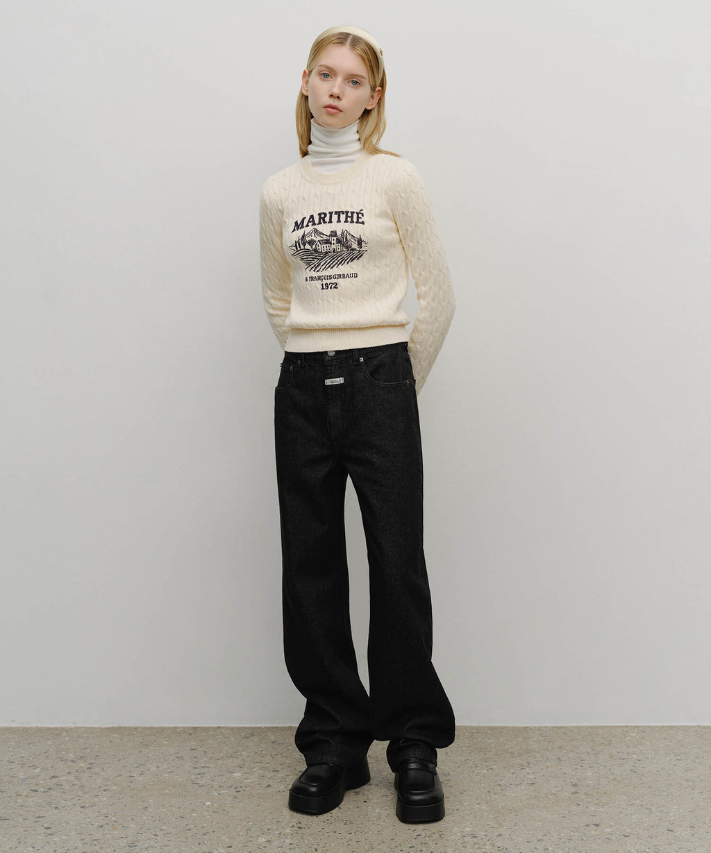 Marithe & Francois Girbaud - Vineyard Cable Knit Pullover (Ivory) product image 5 | TRAB K-Fashion Australia