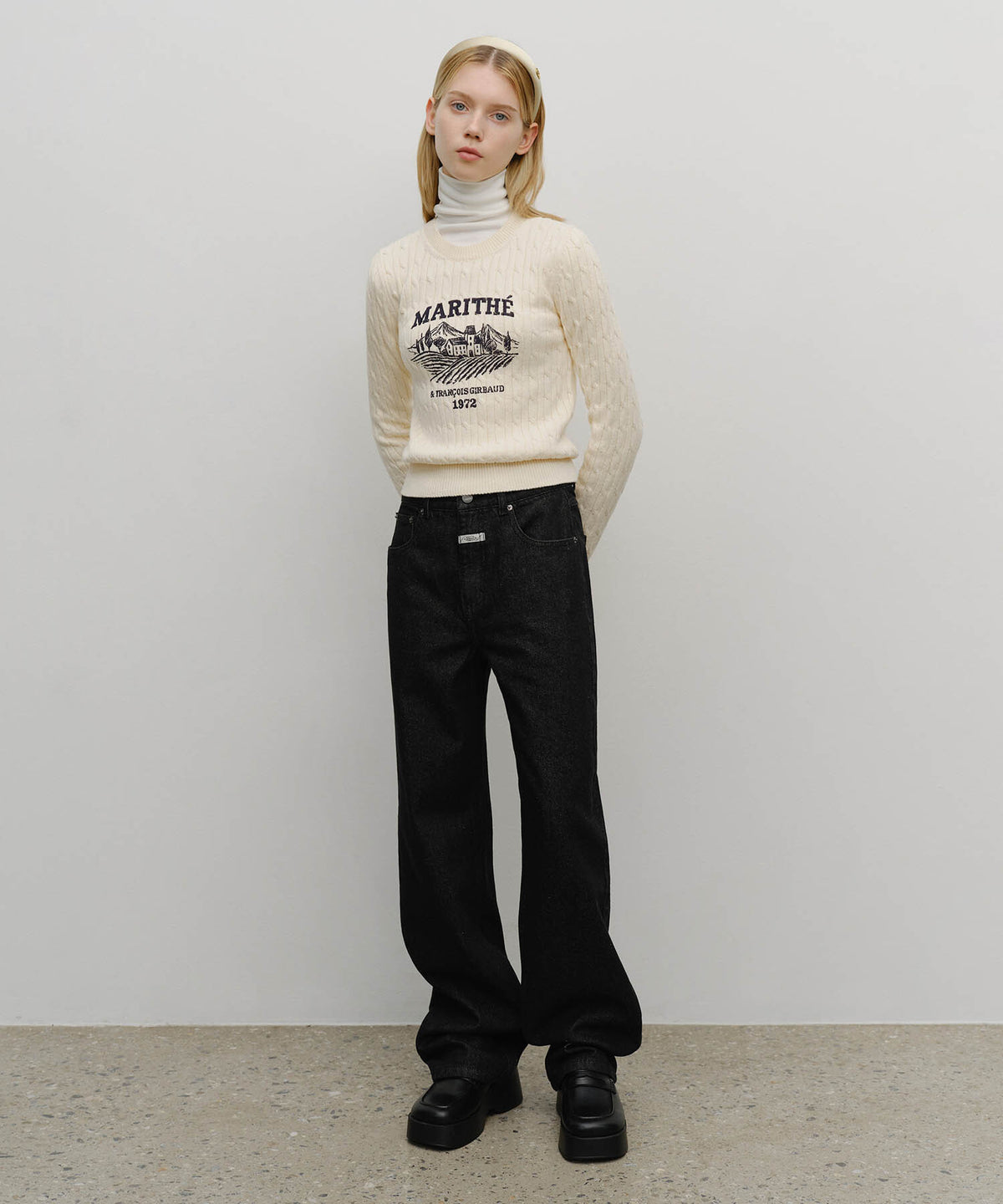 Marithe & Francois Girbaud - Vineyard Cable Knit Pullover (Ivory) product image 5 | TRAB K-Fashion Australia