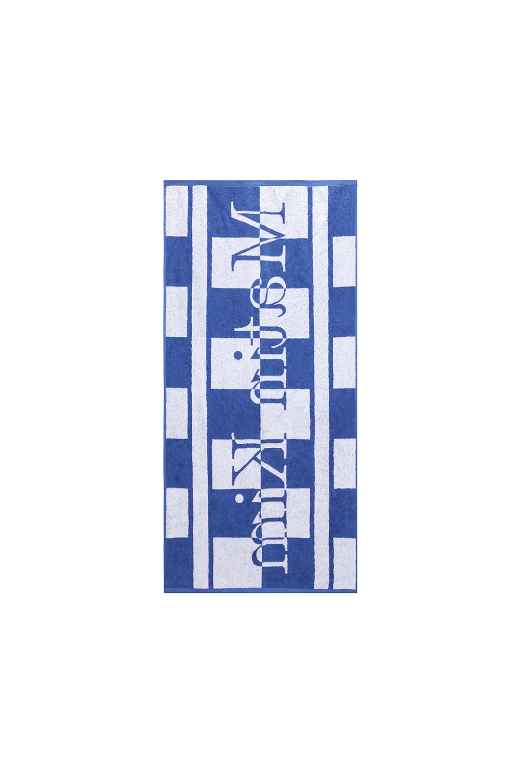 Matin Kim - Logo Checkboard Beach Towel (Blue) product image 4 | TRAB K-Fashion Australia