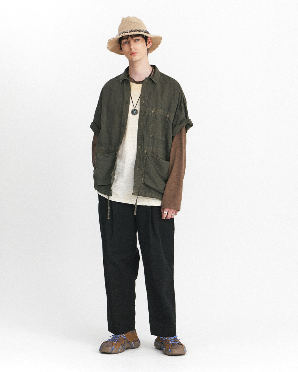 Eastlogue - Carpenter Work Half Shirts (Olive) product image 4 | TRAB K-Fashion Australia