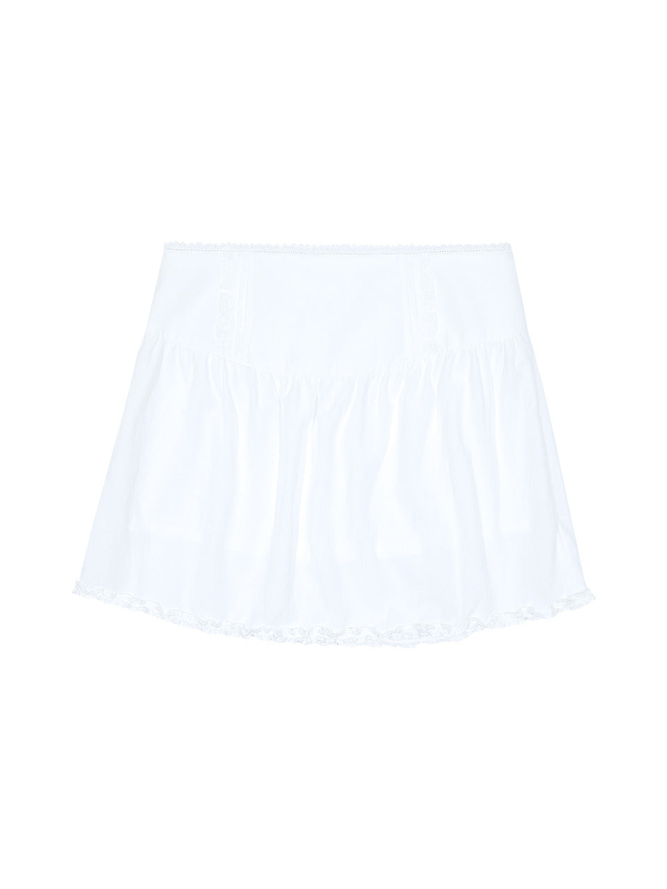 Margarin Fingers - Lace Pin Tuck Skirt (White) product image 2 | TRAB K-Fashion Australia