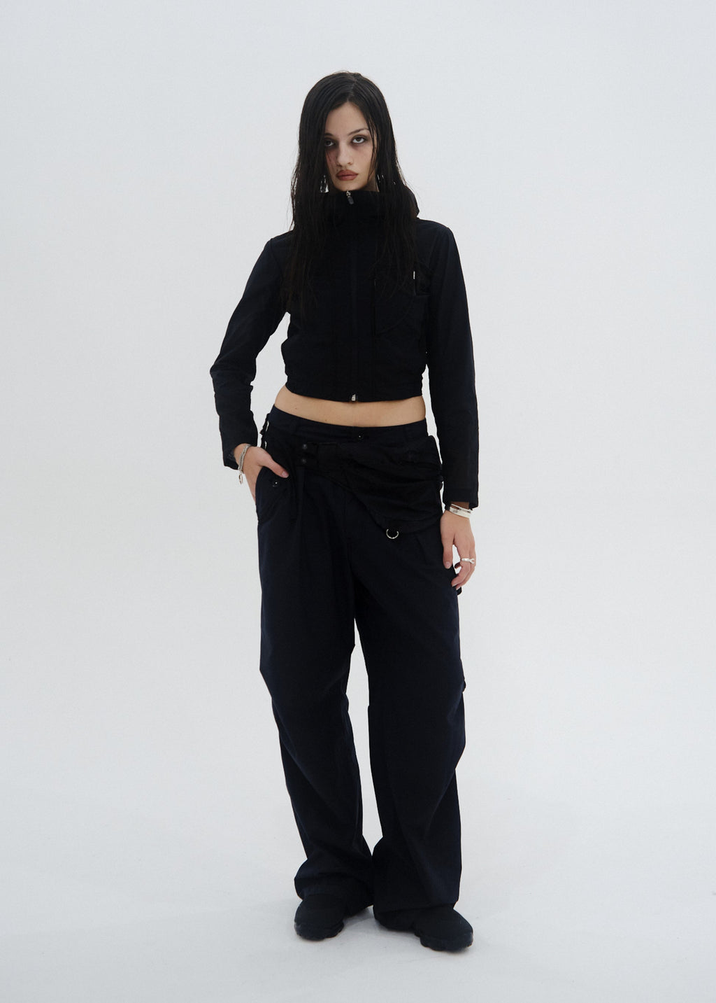 Hyein Seo - Paneled Crop Jacket (Black) product image 2 | TRAB K-Fashion Australia