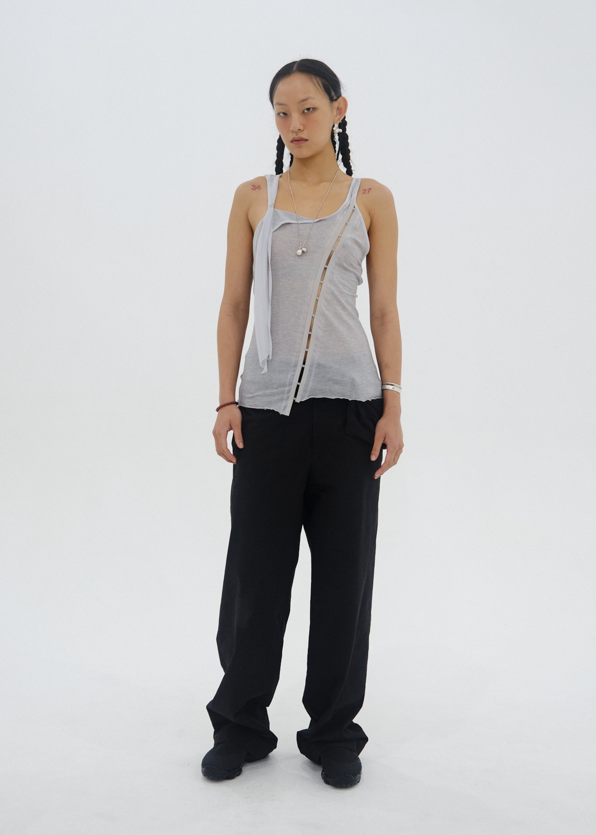 Hyein Seo - Beaded Strap Top (Ash Grey) product image 2 | TRAB K-Fashion Australia