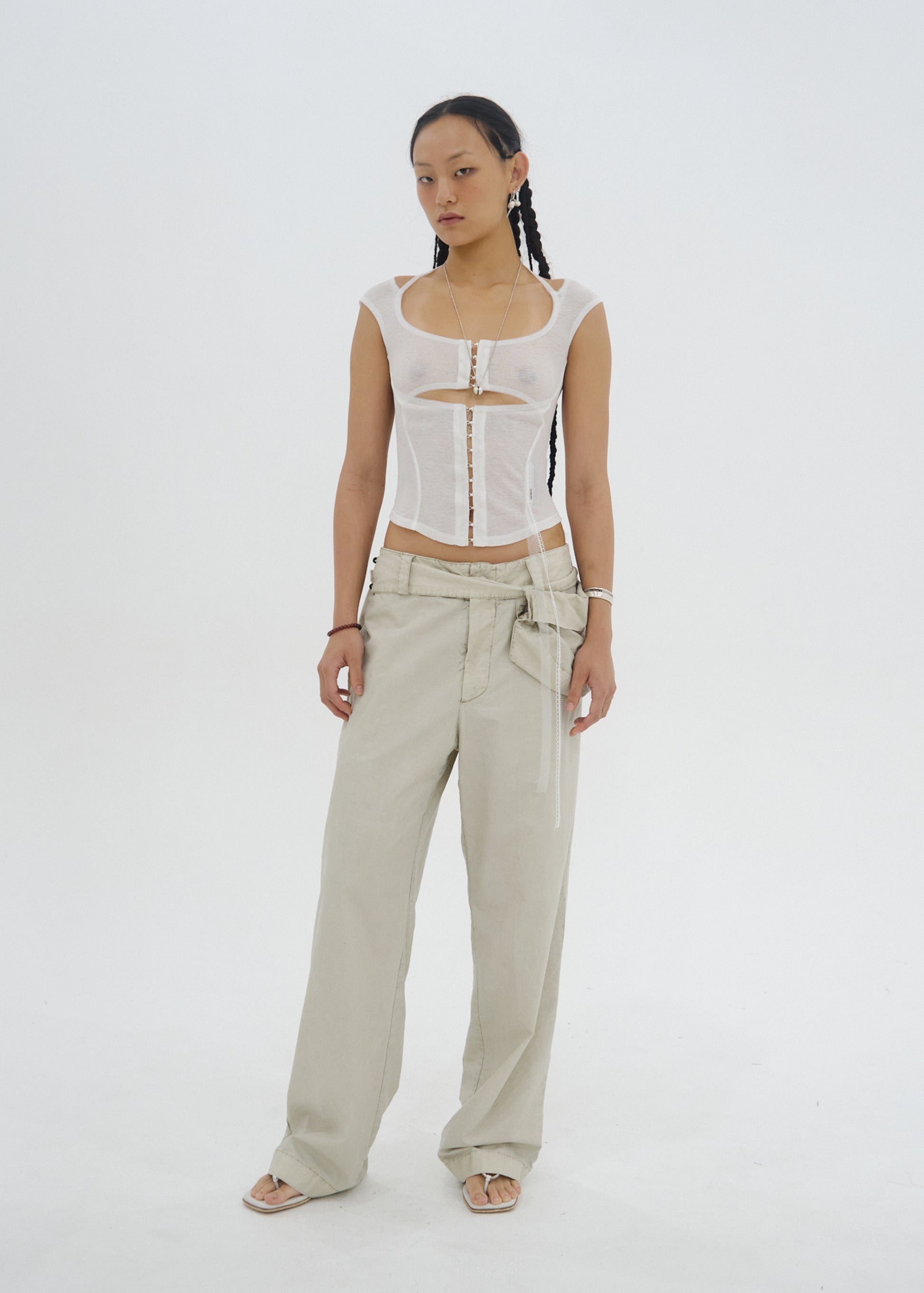 Hyein Seo - Layered Slash Top (White) product image 2 | TRAB K-Fashion Australia