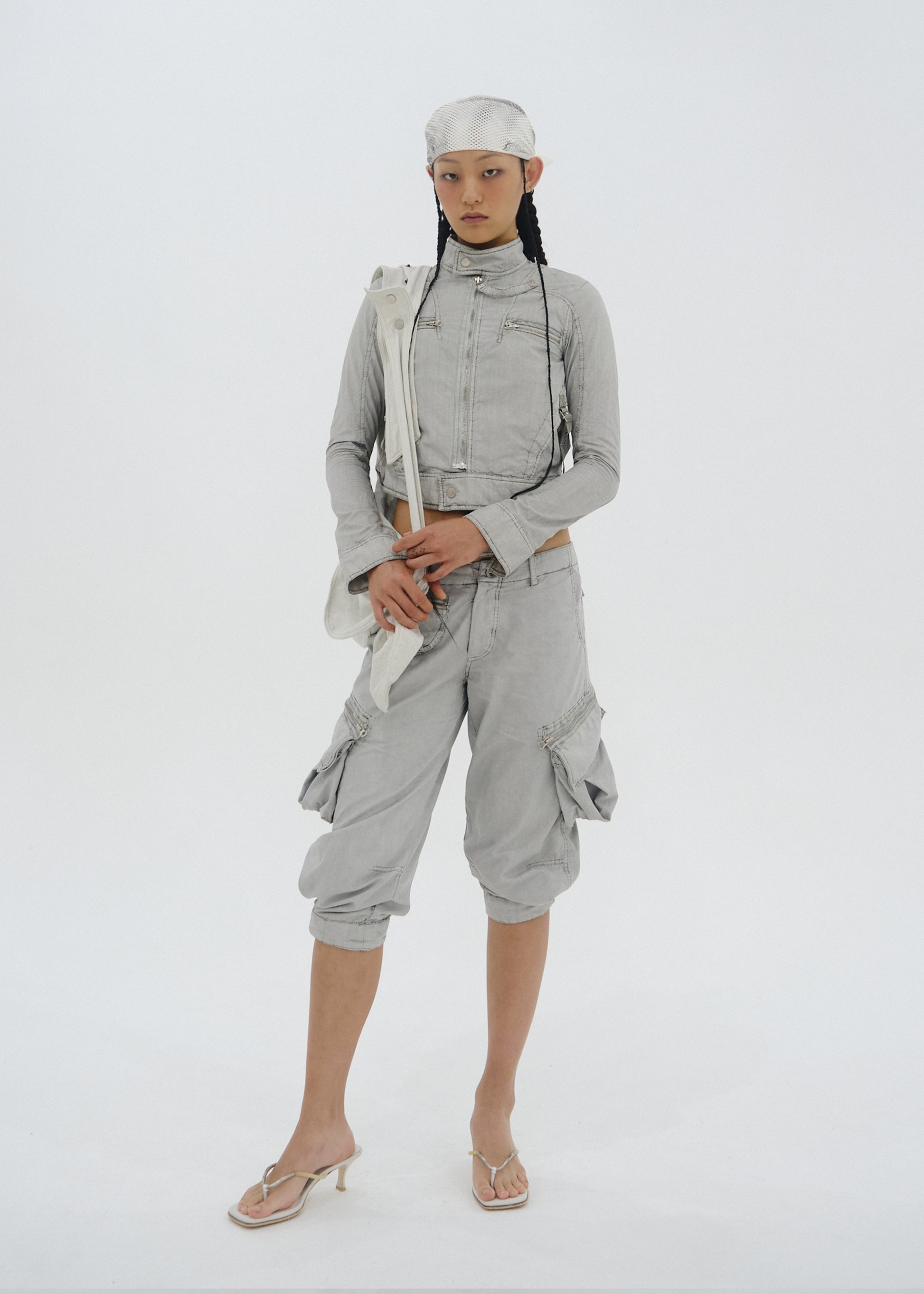 Hyein Seo - Dyed Moto Jacket (Moon Grey) product image 2 | TRAB K-Fashion Australia