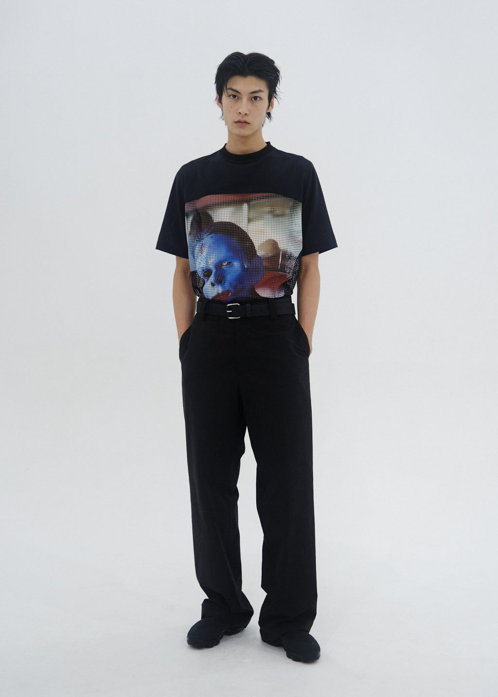 Hyein Seo - "JR" Mesh T-Shirt (Black) product image 2 | TRAB K-Fashion Australia