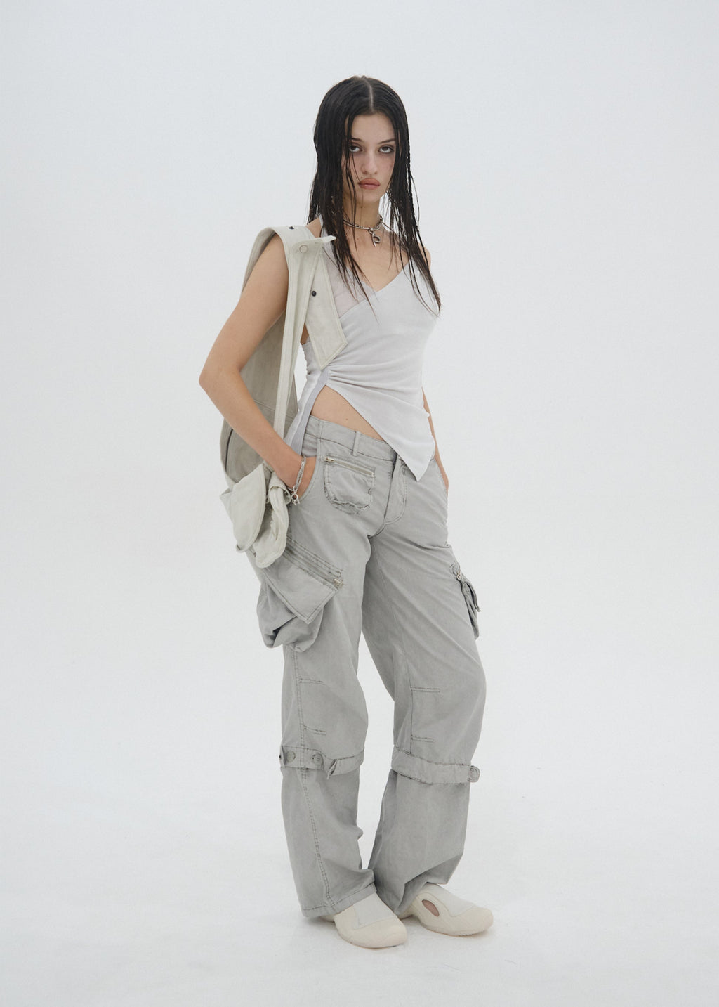 Hyein Seo - Tied Slip Top (Mist Grey) product image 2 | TRAB K-Fashion Australia