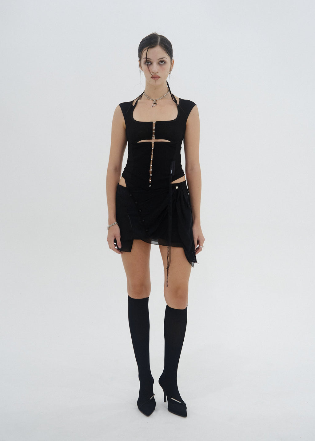 Hyein Seo - Tied Mini Skirt (Black) product image 2 | TRAB K-Fashion Australia