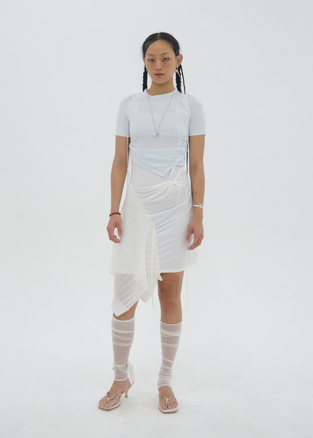 Hyein Seo - Hemstitch Crop Top (Sky Blue) product image 2 | TRAB K-Fashion Australia