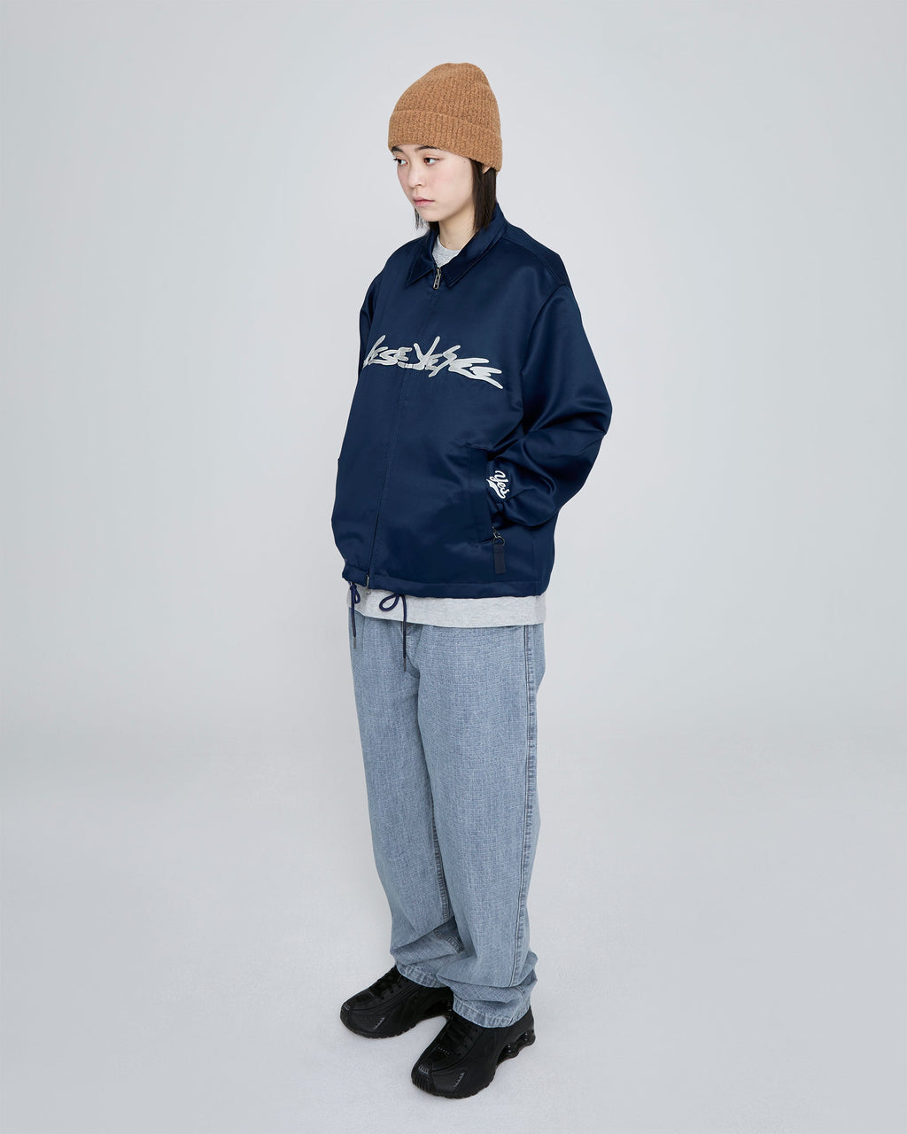yeseyesee - Chain Stitch Logo Coach Jacket (Navy) product image 11 | TRAB K-Fashion Australia
