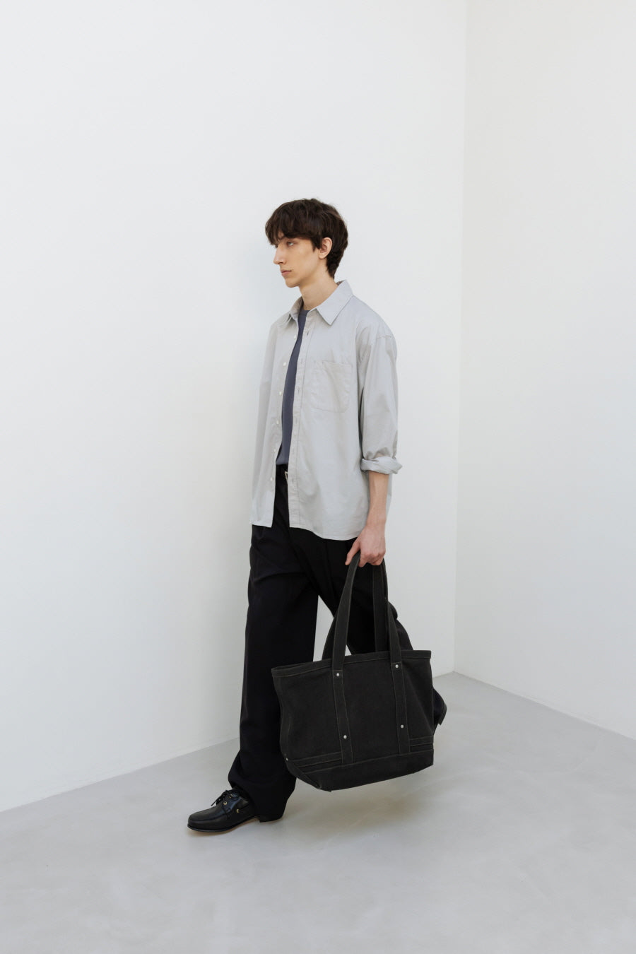 Insilence - Vintage Canvas Shopper Bag (Vintage Black) product image 3 | TRAB K-Fashion Australia