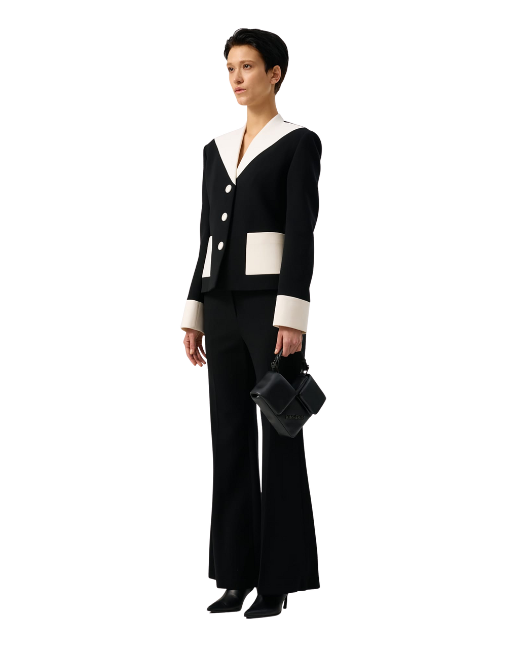 Kimhe Kim - Bi-Color Wool Blend Jacket (Black/Ivory) product image 8 | TRAB K-Fashion Australia