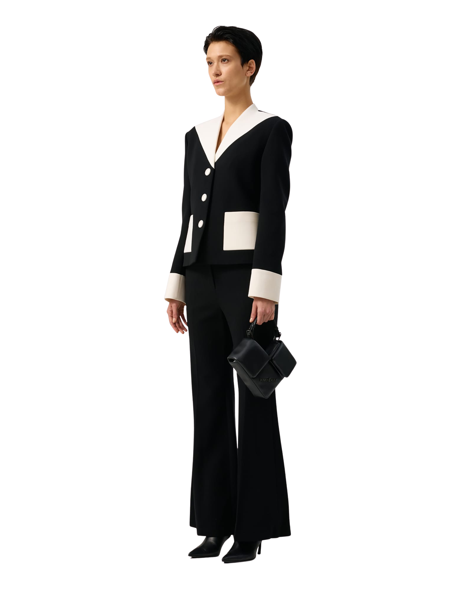 Kimhe Kim - Bi-Color Wool Blend Jacket (Black/Ivory) product image 8 | TRAB K-Fashion Australia