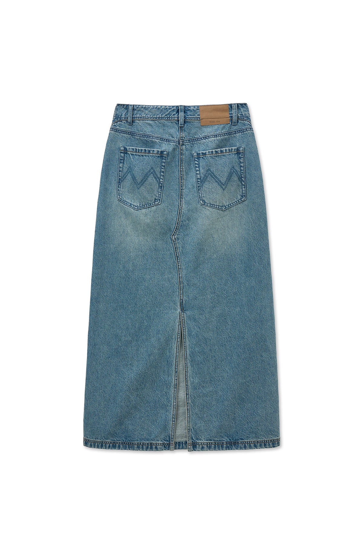 Matin Kim - Damage Point Long Denim Skirt (Blue) product image 2 | TRAB K-Fashion Australia